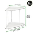 thumbnail image 6 of mDesign Steel/Plastic 2-Tier Freestanding Bathroom Corner Organizer Shelf, White, 6 of 6