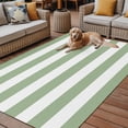 thumbnail image 2 of Fsddascl Sage Green Striped Outdoor Rug for Patio/Deck/Porch, Non-Slip Large Area Rug 6 x 9 Ft, Farmhouse Sage Green Stripes Indoor Outdoor Rugs Washable Area Rugs, Reversible Camping Rug Carpet, 2 of 5