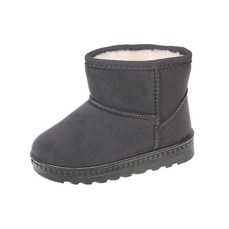 

Snow Boots for Girls Boys Comfort Faux Fur Lined Non Slip Children Winter Booties