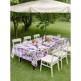 thumbnail image 3 of Outdoor Tablecloth with Umbrella Hole and Zipper, Spring Lavender Floral Rectangle Table Cloth 60x120 Inch Waterproof Tablecloth, Flowers Butterfly Purple Plaid Picnic Table Cover for Patio Camping, 3 of 7