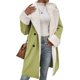 thumbnail image 1 of Abrigos de Invierno de Larga con Solapa Forrada para Mujer, Chaqueta Larga y Cálida con Doble Botonadura, Abrigo de Felpa. Amarillo-Verde L, 1 of 6