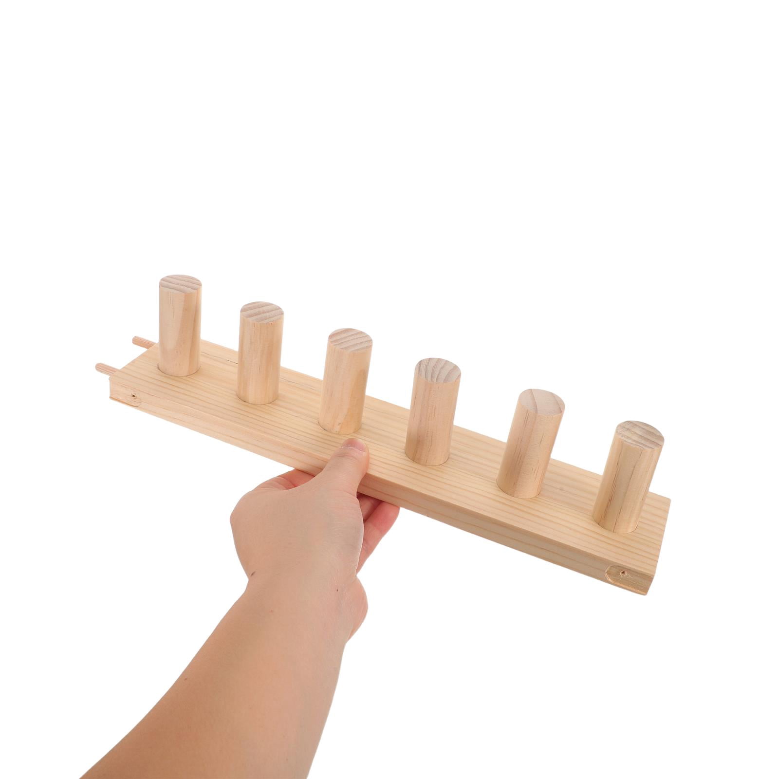 CTIRCHIU Portable Wood Weaving Board in Beige, Hand Knitting Tool for Crafting Scarves, Blankets, Yarn Projects and Crafts