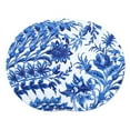 thumbnail image 1 of Saro Lifestyle Assiette de Recharge Décorative à Imprimé Floral Style Français Indigo 14 Po - Ensemble de 4, 1 of 3