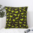 thumbnail image 4 of Fuzoiu Cute Cartoon Dinosaurs Green Silhouette Pattern Print Square Pillow Cover,Hidden Zipper Design,Luxury Square Pillow Case, Throw Pillow,Couch Cushion-18"x18", 4 of 7