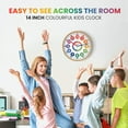 thumbnail image 4 of 14 Inch Silent Analog Learning Clock for Kids - Classroom Wall Decor - Easy  Teaching Tool, 4 of 6
