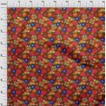 thumbnail image 4 of oneOone Cotton Flex Maroon Fabric Abstract Retro Floral Sewing Craft Projects Fabric Prints By Yard 40 Inch Wide, 4 of 4