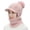 Pink, variant on Winter Warm Elastic Soft Ear Protection Knitted Scarf Mask Hat Fleece Lined Beanie Hat one-Piece Hat for Women
