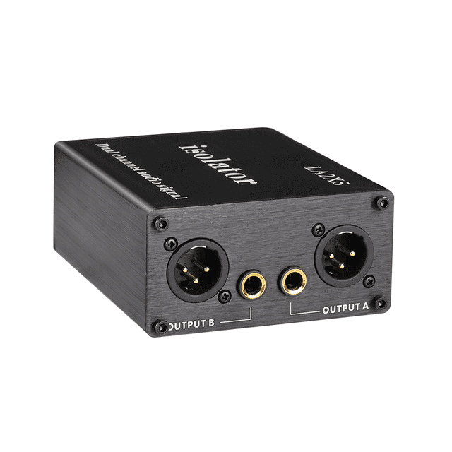LA2XS Audio Isolator Noise Reduction Filter Eliminates Current Noise Dual-Channel 6.5 XLR Mixer Audio Isolators