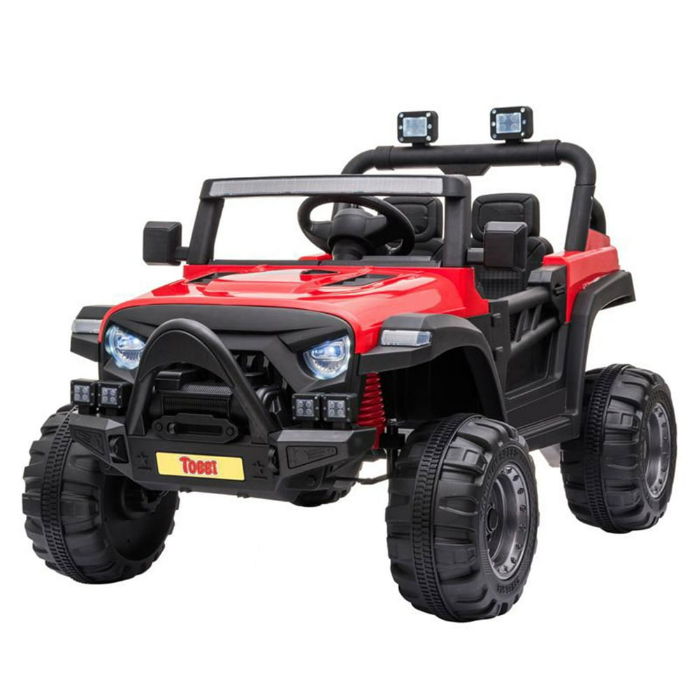 TOBBI 12V Kids Electric BatteryPowered Ride On Toy SUV Truck Car, Red