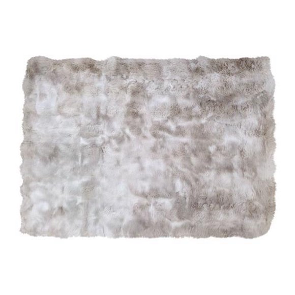 tapete rabbit fur premium cubos piacere poliéster 2.25x1.60m gris/café