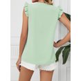 thumbnail image 5 of Hanerdun Women V-Neck Chiffon Tank Tops Female Lace Shirt Blouse Top Green 2XL, 5 of 5