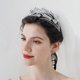 thumbnail image 2 of Tocado de boda para novia - Joyería para el cabello Diadema de boda Tiara Hoja Diadema Corona Tiara Nupcial Tocado de plata, 2 of 6