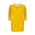 thumbnail image 6 of jtjvou Womens Casual T Shirt Dress Ruffle 3/4 Sleeve Shift Summer Dresses Elegant Work Office Dresses for Women Yellow XL, 6 of 6