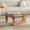 nut-brown, variant on Coffee Tables For Living Room - Triangle Glass Coffee TableWithWoodenBaseMid.Century Modern Abstract End Table For Study RoomOfficeHoteBalcony( Medium 32.3*22.4*15.7)