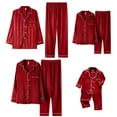 thumbnail image 6 of Fengactive Men's Christmas Striped Silk Satin Pajamas Set Long Sleeve Button Down Holiday Sleepwear, 6 of 6