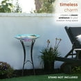 thumbnail image 5 of 18" Glass Birdbath with Butterfly and Flowers Painted Finish, 5 of 10