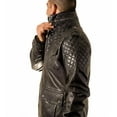 thumbnail image 3 of NOORA Men Biker Leather Jacket Black Double Layered Collar & Zip Real Leather QD42, 3 of 13
