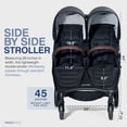 thumbnail image 5 of Valco Baby - Trend Duo Side by Side Double Stroller - Side by Side Double Stroller for Newborn and Toddler - Easy Compact Fold, Multi-Position Recline, Large Canopy Infant Twin Stroller (Night Black), 5 of 5