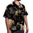 thumbnail image 2 of Bats Men's Short Sleeve Beach Shirts Button Down Poplin Casual Printed Summer Unisex, 2 of 6