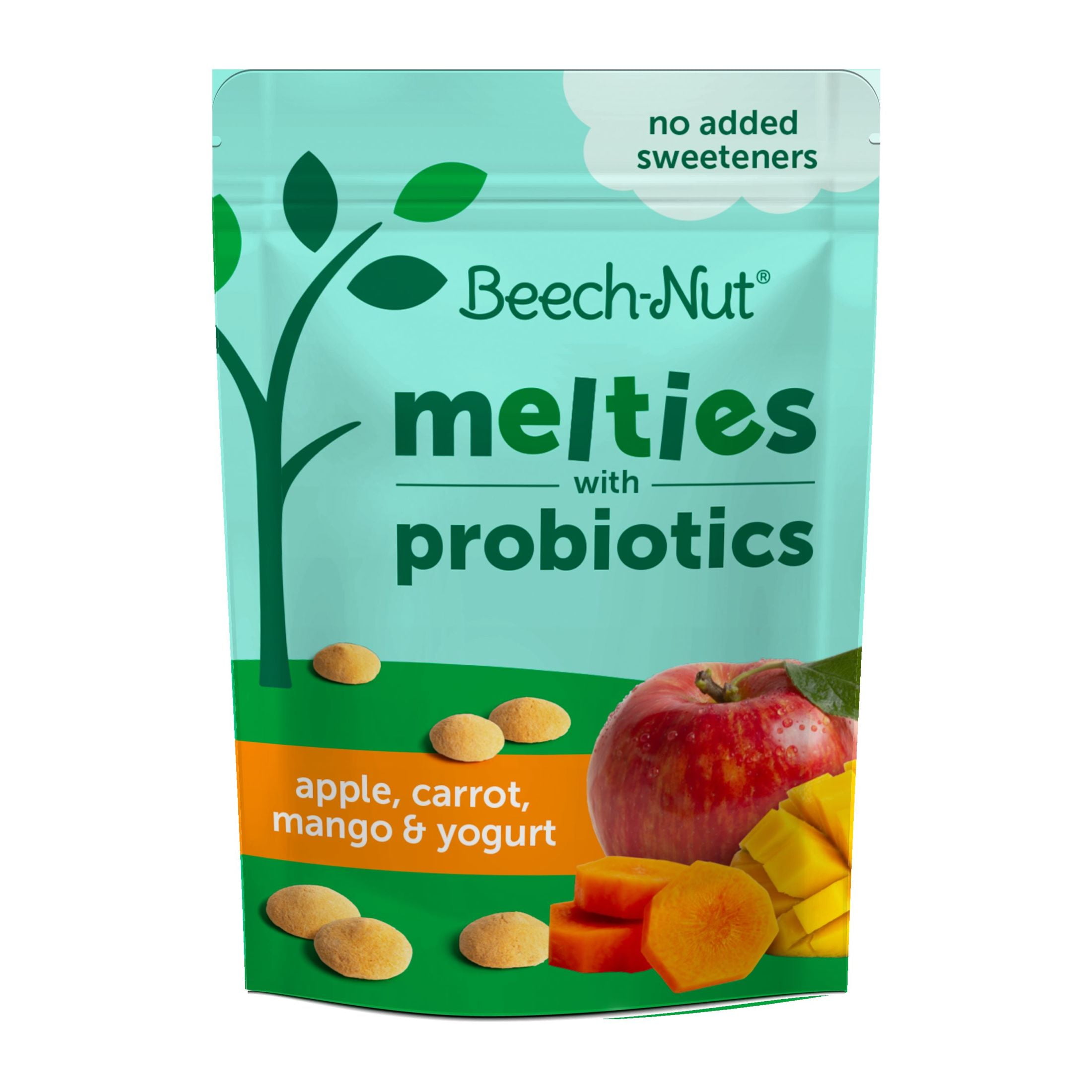 (8 pack) Beech-Nut Probiotic Melties Apple Carrot Mango Yogurt Melts Baby & Toddler Snack, 1oz Bag