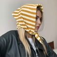 thumbnail image 1 of Stylish Neckerchief Classic Striped Triangular Scarf Knitted Fashion Accessory for Heads and Shoulders for Winter Wear, 1 of 4