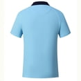 thumbnail image 7 of Feancey Women's Athletic Polos Shirts Color Block Short Sleeve 3 Button Collared T-Shirt Lightweight Quick Dry Workout Tops for Work Golf Tennis Sky Blue 4XL, 7 of 7