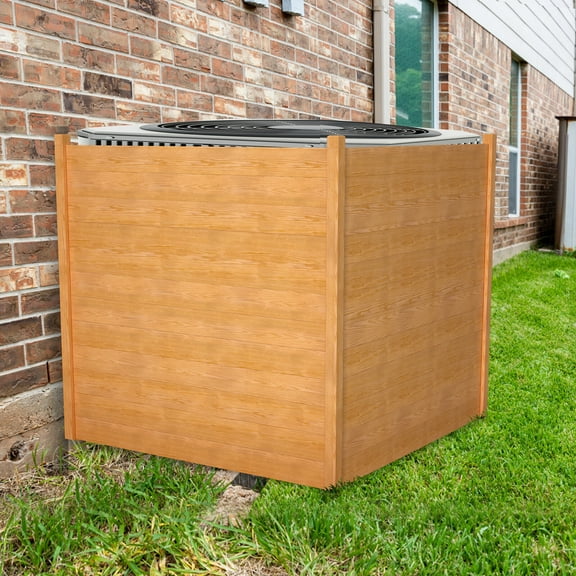 FGYRYK2-panel outdoor air conditioning outdoor unit decorative fence - privacy protection fence for courtyard and terrace, beautification fence for household outdoor48''W x 48''H - 2 Panels Wood