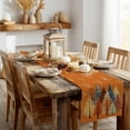 thumbnail image 5 of Fall Watercolor Trees & Maple Leaves Table Runner 13x72 Inch, Rustic Farmhouse Autumn Thanksgiving Decor for Kitchen, Dining, Indoor/Outdoor Holiday Dinner Party Orange GT158-72, 5 of 6