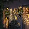thumbnail image 4 of Moroccan Solar Lantern Outdoor Decor, Bohemian Style, Waterproof, Copper, LED, IPX4, Perfect for Garden, Patio, 4 of 7