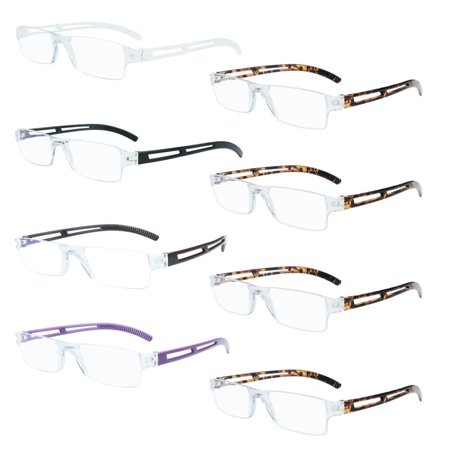 8 Pack Reading Glasses, Blue Light Blocking Computer Reading Glasses for Women and Men, Anti Glare Lightweight Readers (4 Color+4 Tortoise,+2.75)