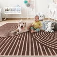 thumbnail image 3 of Boho Area Rug 5x7 Machine Washable Rugs for Living Room Non Slip Soft Carpet Geometric Jacquard Textured Carpet for Bedroom Dining Room Nursery Office Living Room Rug -Brown, 3 of 13