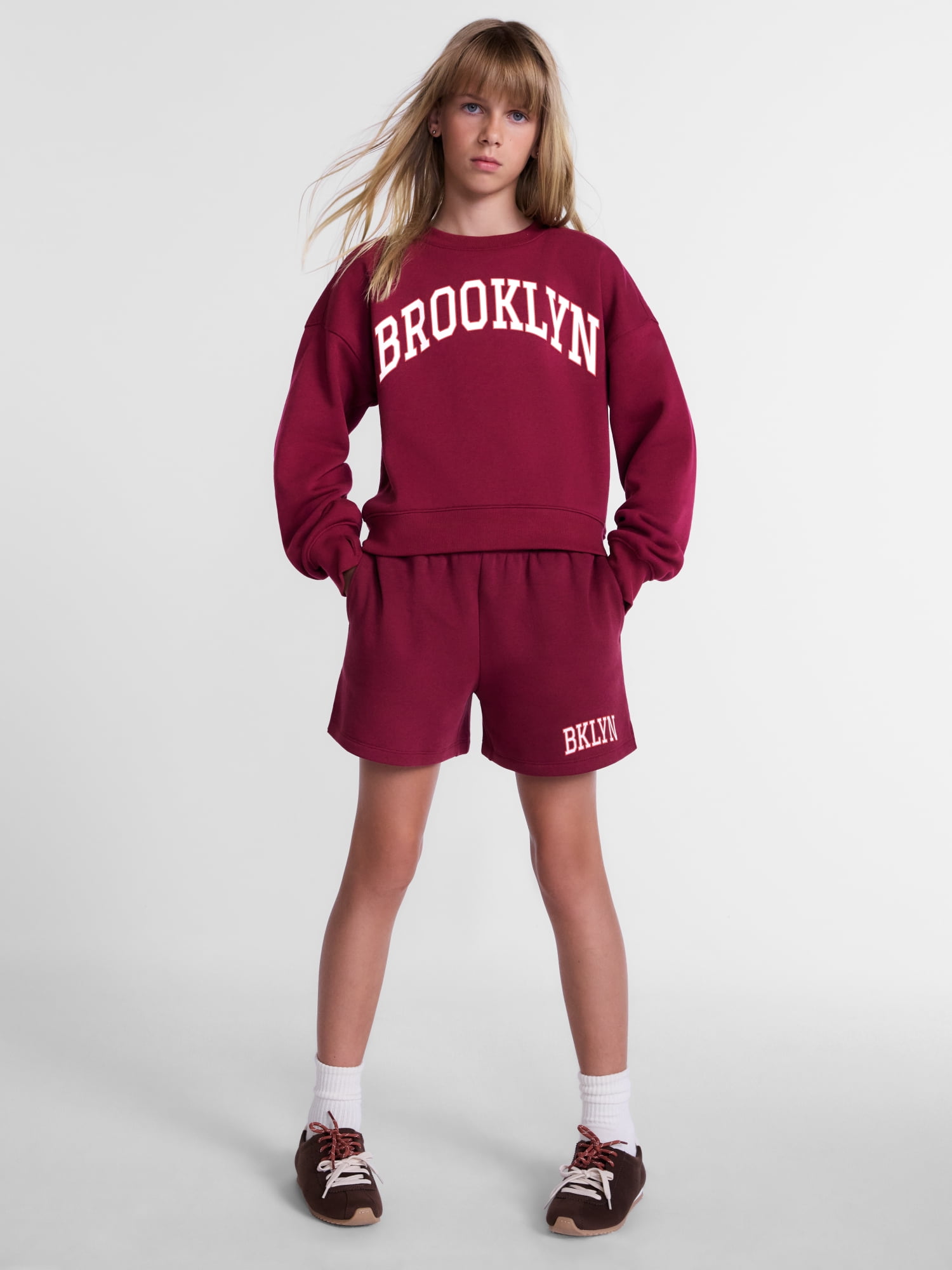 Weekend Academy Girls Graphic Print Fleece Sweatshirt, Sizes 4-18