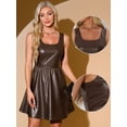 thumbnail image 2 of DARING DIVA Tank Faux Leather A Line Mini Dress XS Brown, 2 of 6