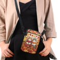thumbnail image 4 of HELLHERO Flowers Pattern 2 Zippers Women Shoulder Bag for Adults, Casual Travel, 4 of 7