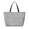thumbnail image 2 of Daiia GlitterSilver Beach Travel Bag - Water-Resistant Beach Bag, Lightweight Tote with 7 Pockets for Women and Men - Gym,Pool,Camping,Reusable Grocery Bag, 2 of 7