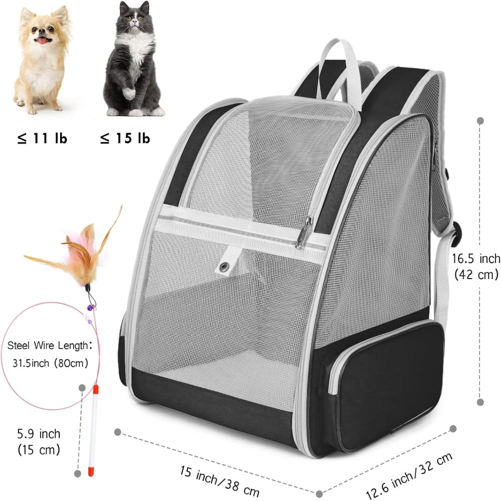 MAXVINI Pet Carrier Backpack for Cats and Dogs, Breathable Mesh, Ventilated Travel Bag