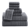 thumbnail image 2 of Casa Platino Juego de Toallas de 8 100% Algodón Hilado en Anillos, 2 Toallas de Baño Grandes, 2 Toallas de Mano y 4 Paños, de Secado Rápido y Duradero, Perfecto para Baños Familiares - Gris Frío, 2 of 8