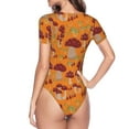 thumbnail image 4 of Gaeub Mushroom Women'S Short Sleeve One Piece Swimsuit Sexy High-Waisted Bodysuit For Swimming, Beach, Sports - X-Large, 4 of 9