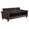 thumbnail image 2 of Serta Copenhagen 80" Round Arm Fabric Sofa with Storage Dark Brown, 2 of 13