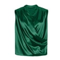 thumbnail image 7 of Pincandy Women's Elegant Satin Wrap V Neck Sleeveless Tank Blouse Tee Top, 7 of 7