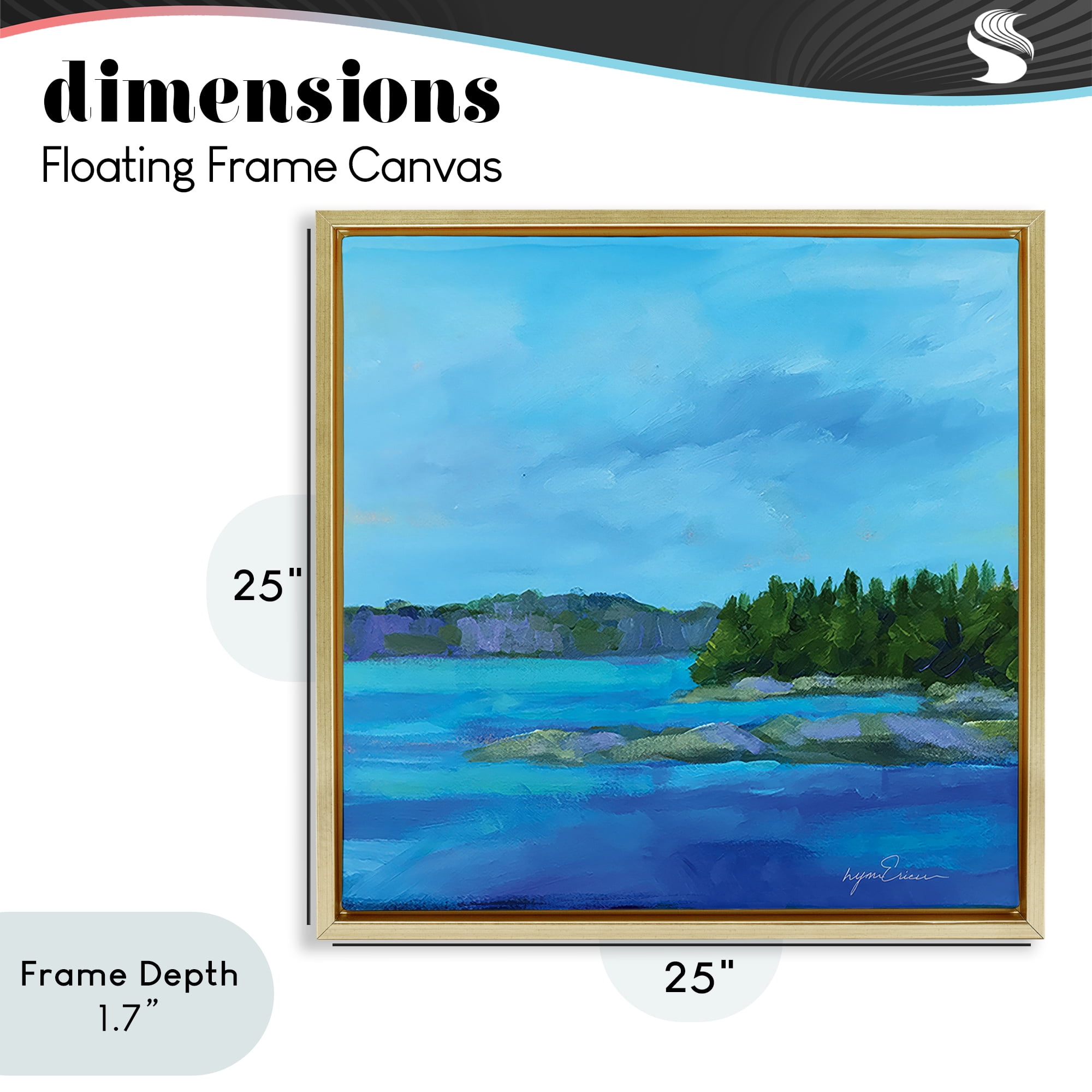 Stupell Industries Tranquil Blue Cove Gold Framed Floater Canvas Wall Art, design by Lynn Ericson Fine Art
