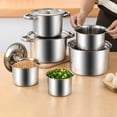 thumbnail image 4 of Taicans Stockpot - 2.3 Quart - Brushed Stainless Steel - Heavy Duty Induction Pot with Riveted Handles - for Soup,Seafood,Stock,Canning and for Catering for Groups and Events, 4 of 8