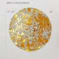 thumbnail image 3 of FacoFaco Set of 12 Black Gold Disposable Placemats Foil Mesh 13 Inch Round Pressed Table Mates for Dining Table Wedding Birthday Party Holiday, 3 of 12