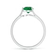 thumbnail image 2 of ANGARA Natural One Sided Split Shank Round Emerald Solitaire Engagement Ring in 14K White Gold for Women (Size-6mm) | May Birthstone, Anniversary, Jewelry Gift for Women | Natural Emerald Ring, 2 of 11