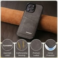 thumbnail image 7 of Dteck Case for iPhone 16 Pro,Magnetic Leather Flip Case Card Slot Wallet Shockproof Rubber Stand Back Cover for iPhone 16 Pro,Gray, 7 of 7