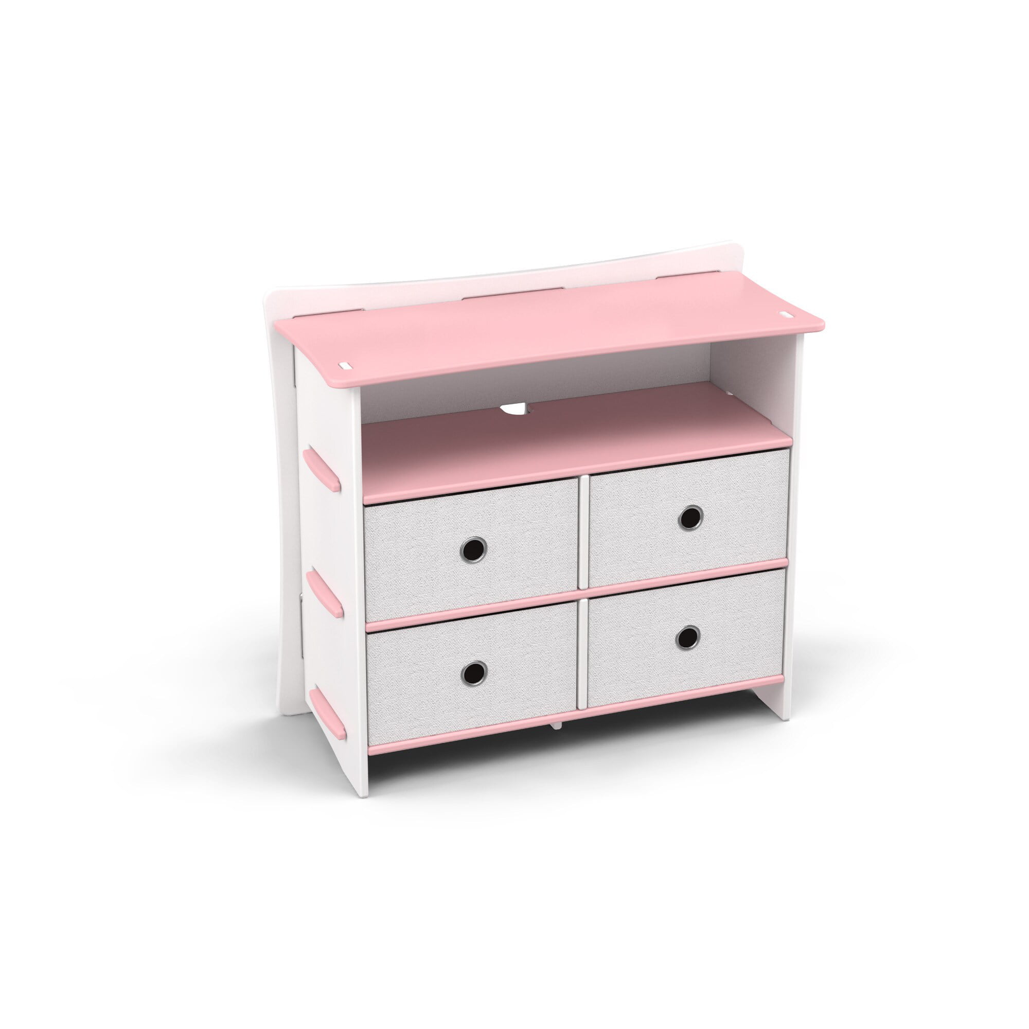 Legare Kids Dresser No Tools Assembly 4 Drawer Pink And White