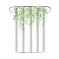 thumbnail image 4 of CSCHome Summer Shower Curtain Leaf Print Shower Curtains Anti-Fog Polyester Plant Leaves with Floral Bathroom Decor, 4 of 6