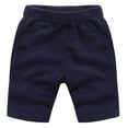 thumbnail image 4 of BAnala Children's Cotton Shorts Summer Casual Drawstring Pants Solid Color Children's Middle Pants Boys Quick-Dry Play Shorts (Navy,7-8 Years), 4 of 4