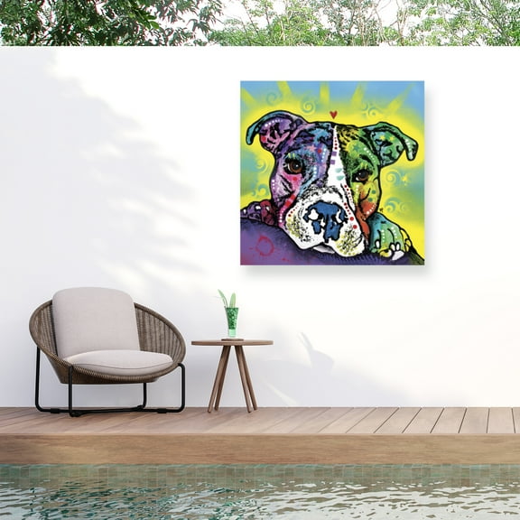 Dean Russo 'The Baby Pit Bull' Outdoor Canvas 35x35