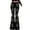 Black1, variant on Women Halloween Pants Graphic Print Stretchy Flared Trousers Slim Fit Retro Bootcut Bottoms for Fall Baggy Wear